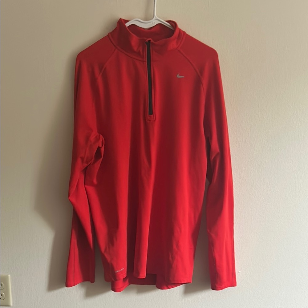 Nike Element Running Dri-Fit Crimson Quarter-Zip Athletic Poly/Spandex Pullover